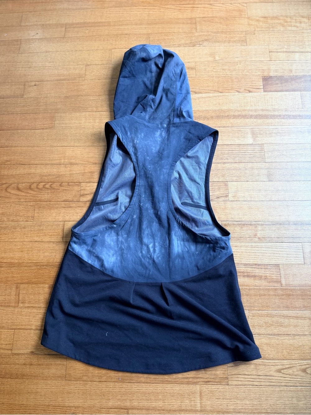 The North Face Med Half Zip Hooded Vest Tie Dye Gorpcore active tunic Black M - Picture 6 of 6